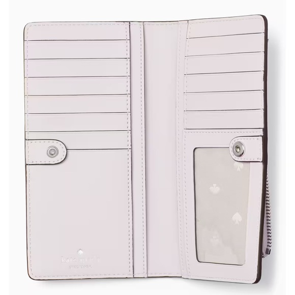 ♠️kate spade Dana Large Slim Bifold Wallet Floral Pansy - Picture 4 of 16